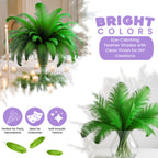 35-40cm Loose Ostrich Feathers, 5pcs - Green