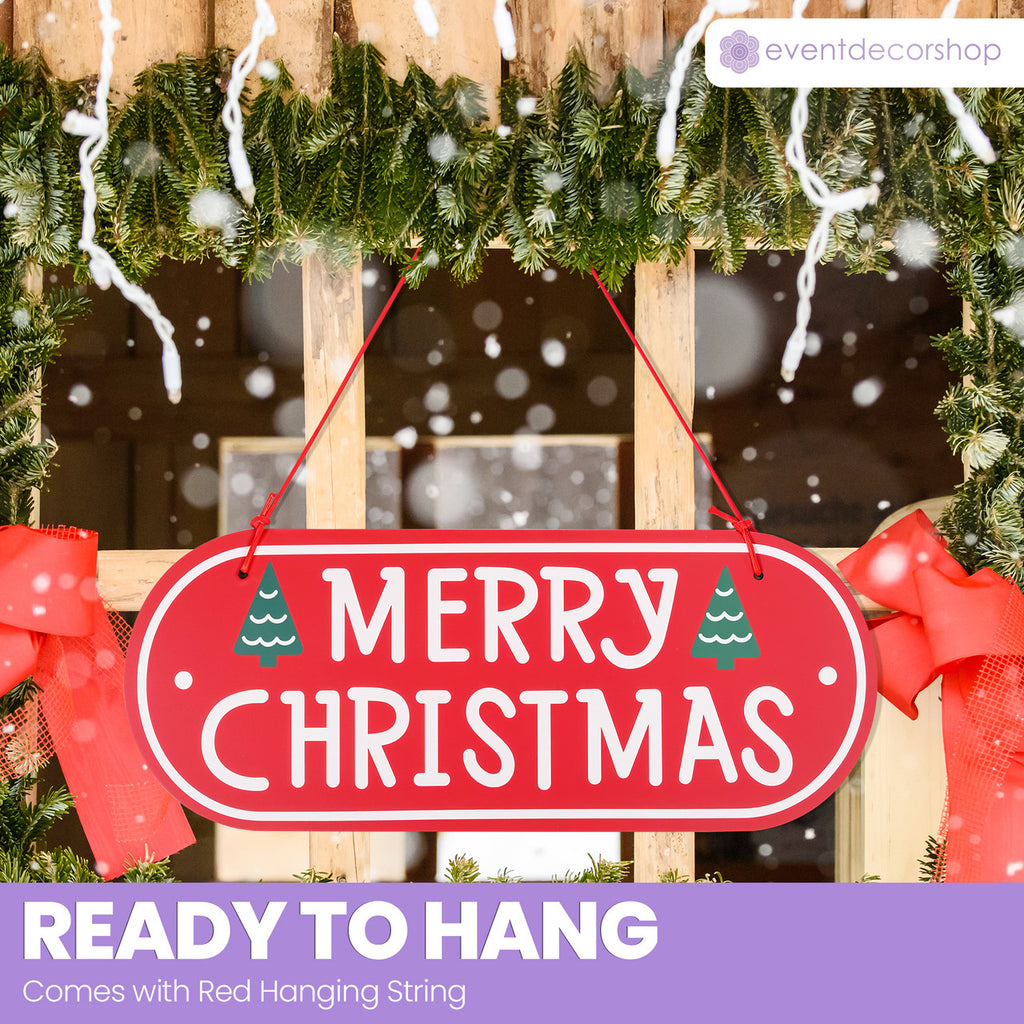 Merry Christmas Wooden Hanging Sign – Pine