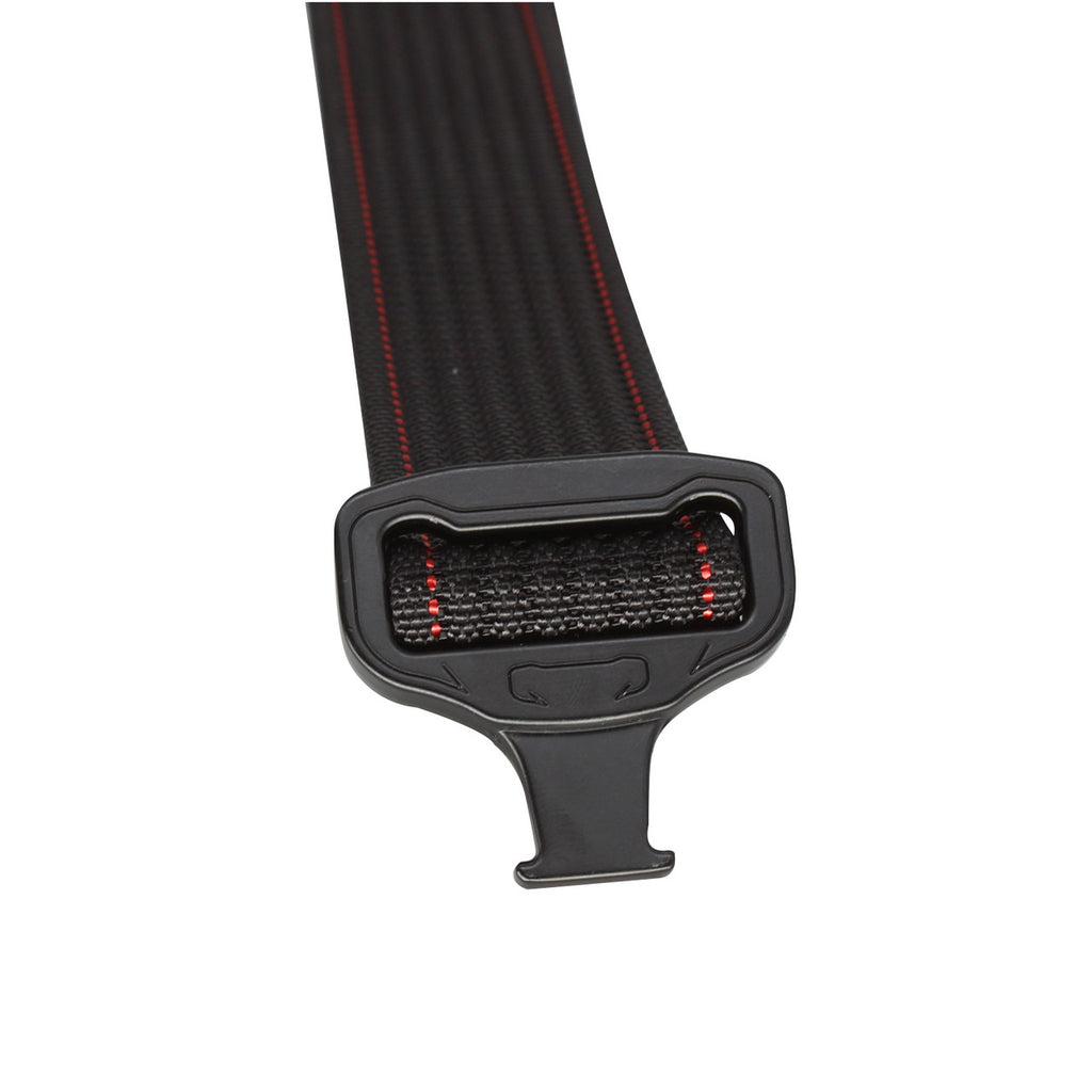 Heavy Duty Black Webbing Belt with Red Stitch