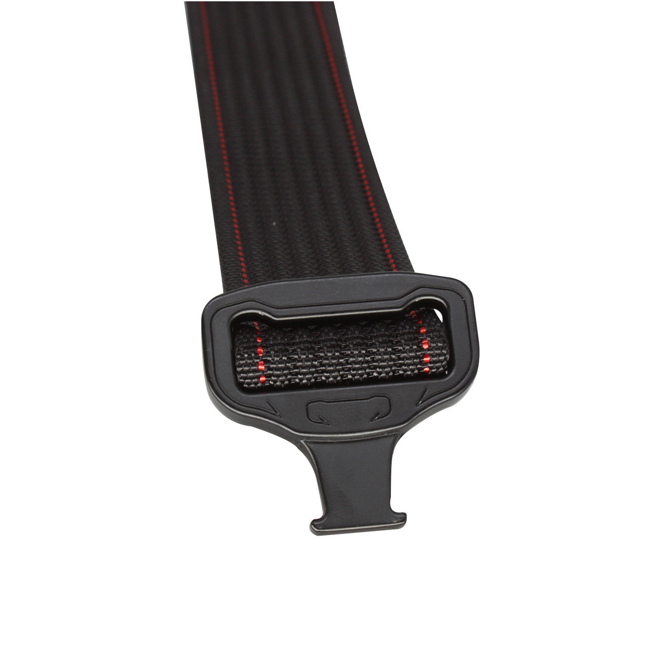 Heavy Duty Black Webbing Belt with Red Stitch