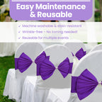 Spandex Chair Band with Large Bow - Purple