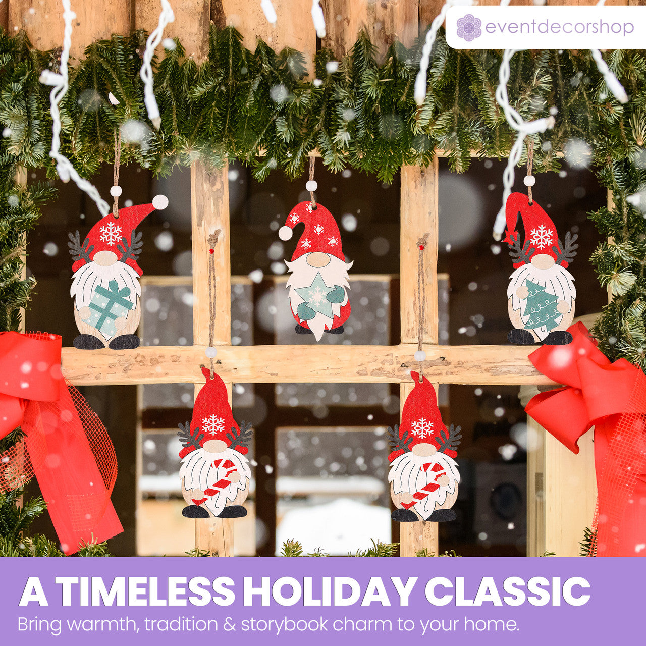Wooden Nordic Gnome Christmas Hanging Signs
