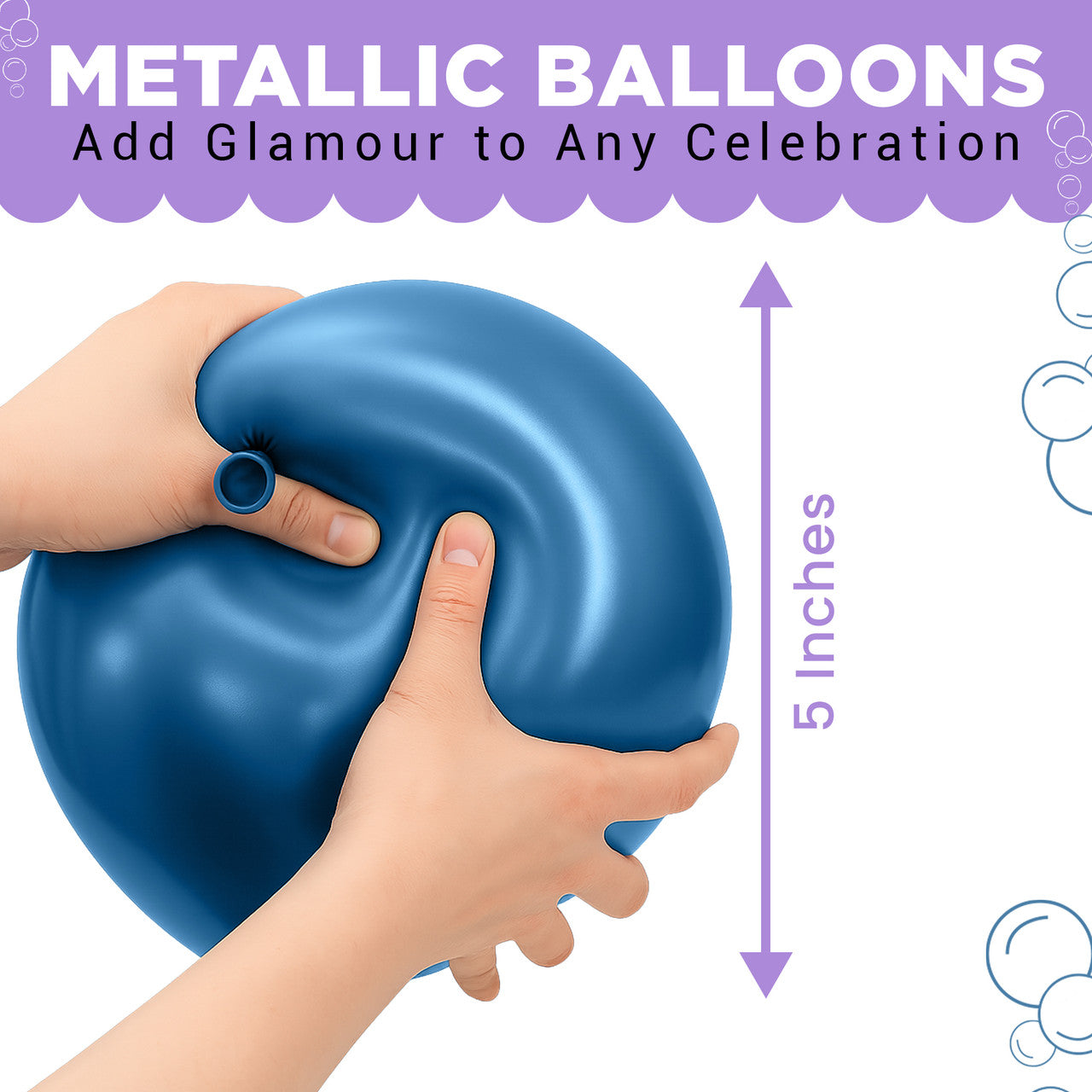 Metallic Shiny Balloons - Blue
