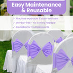 Spandex Chair Band with Large Bow - Lavender