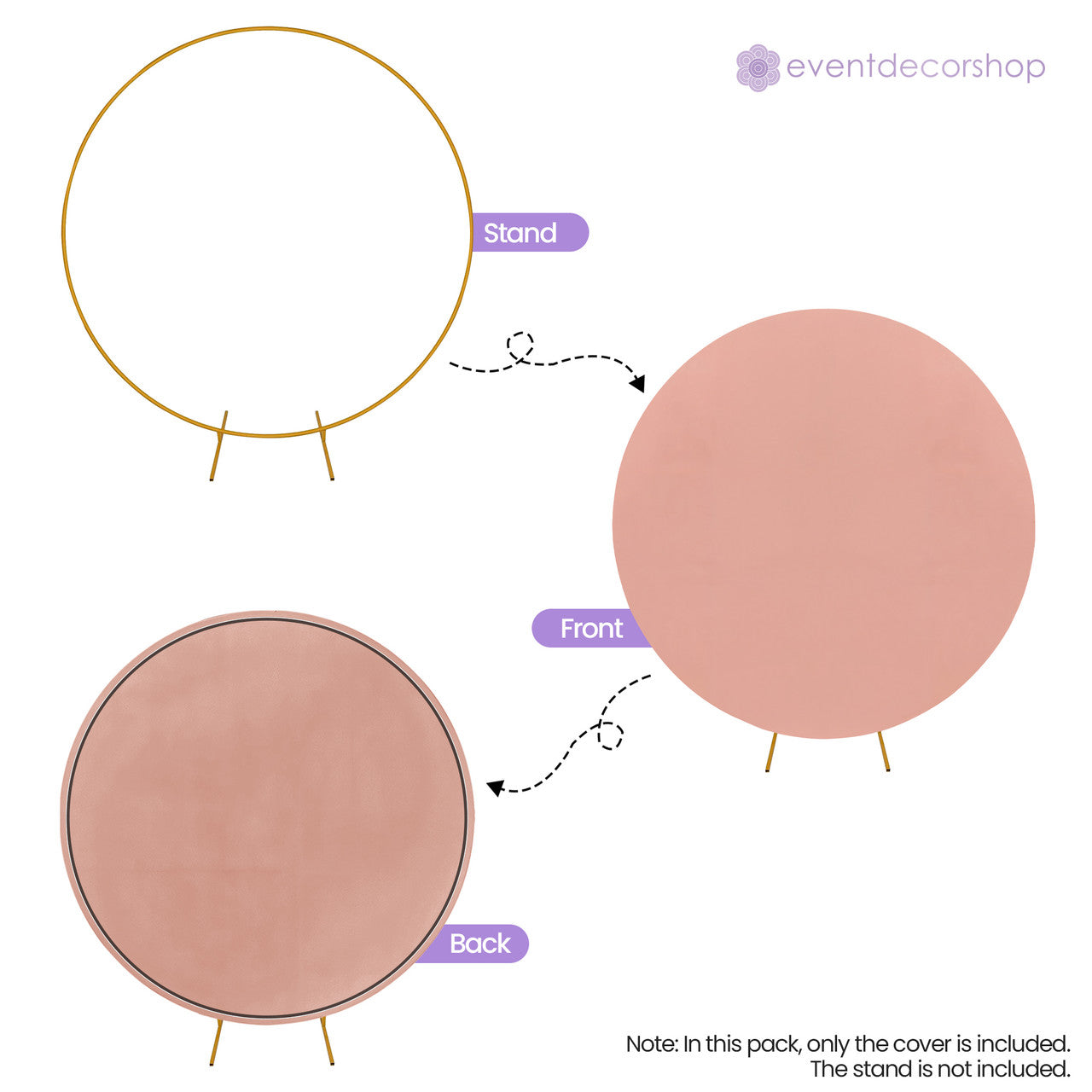 Arch Stand Spandex Cover - Rose Gold