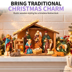 Wood Nativity Stable - Small