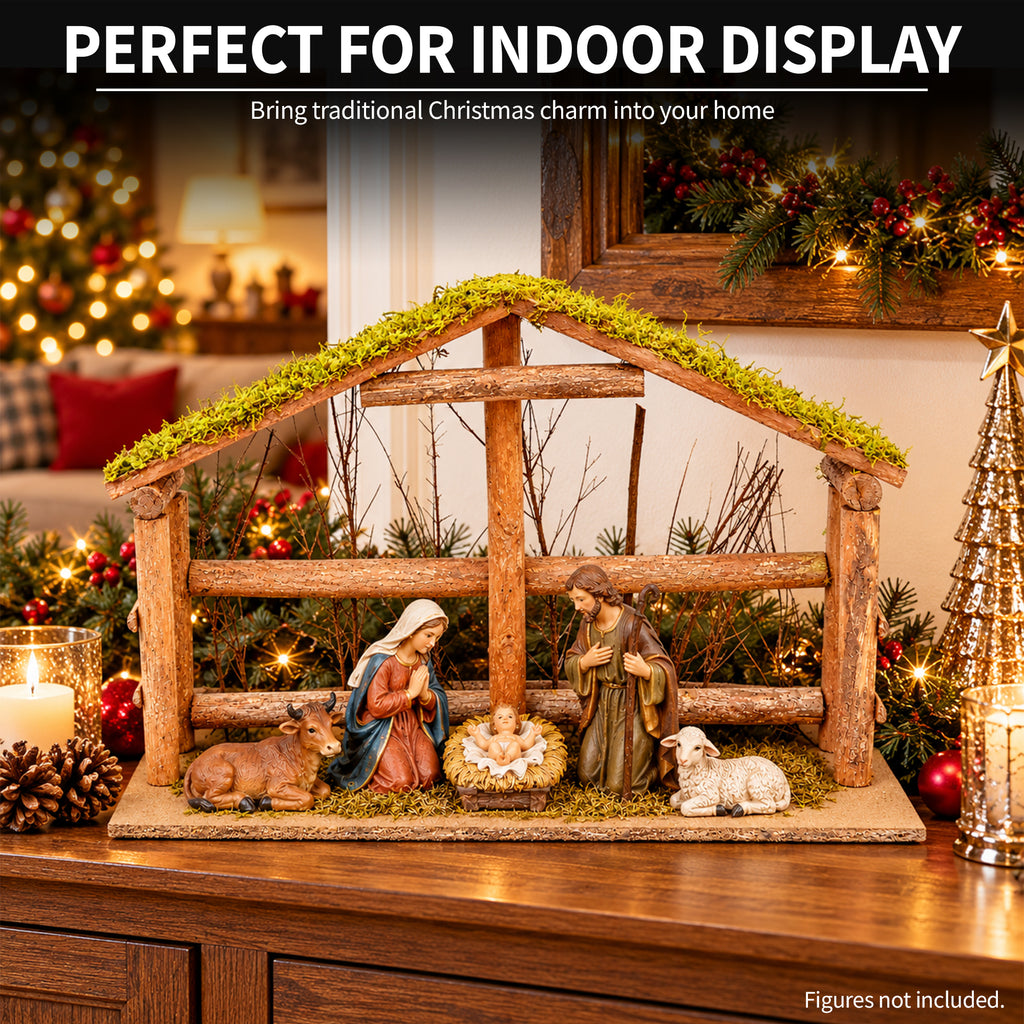 Wood Nativity Stable - Large