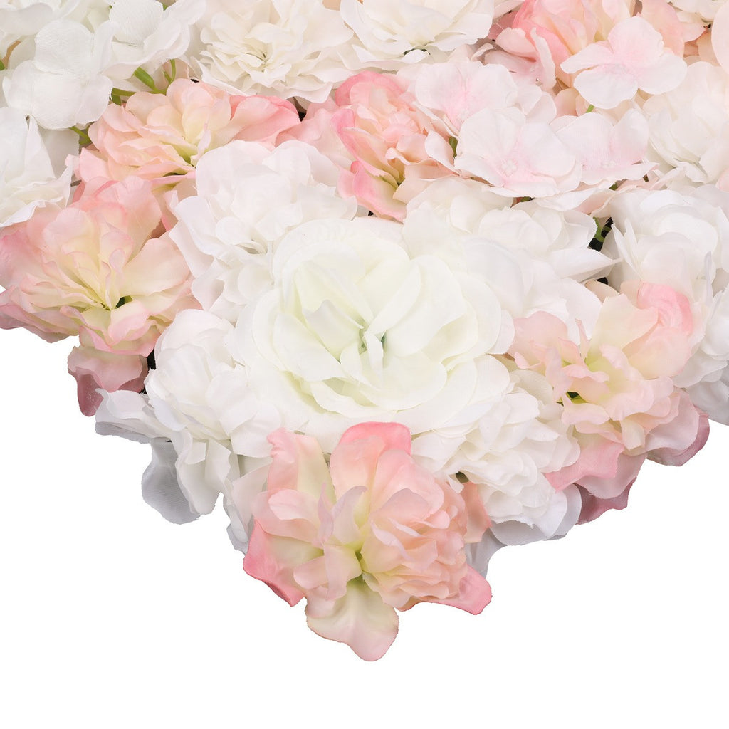 Hydrangea Artificial Flower Wall Panel 60cm x 40cm - Champagne & White x 12