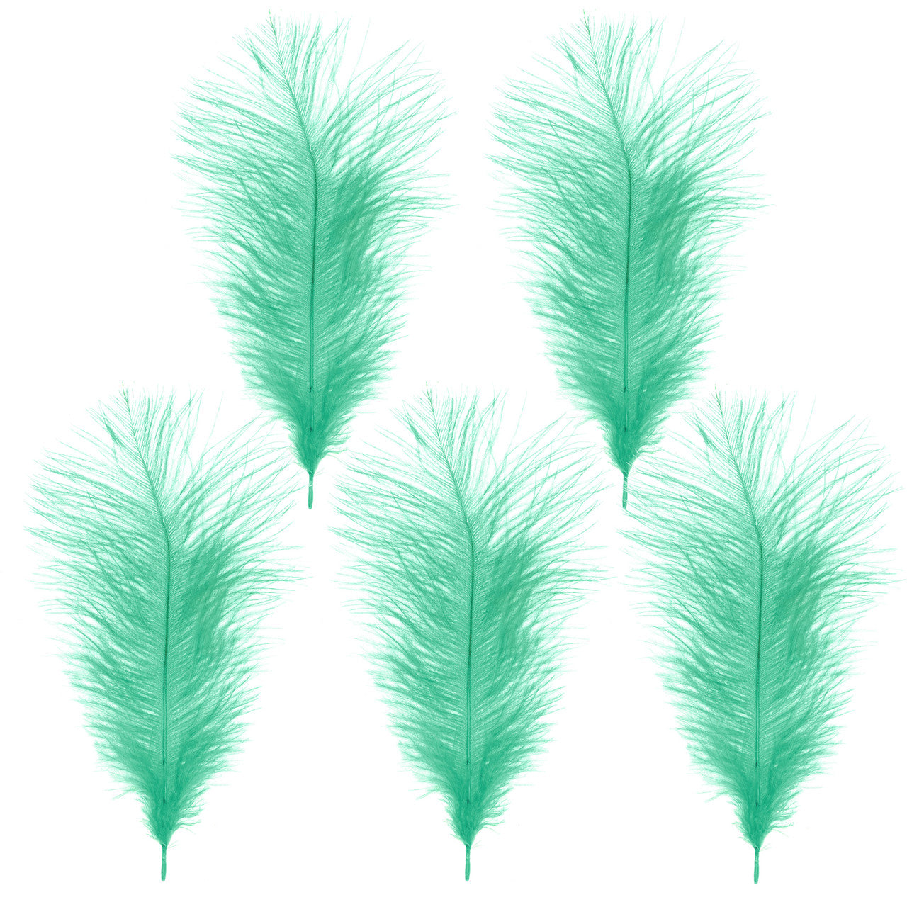 35-40cm Loose Ostrich Feathers, 5pcs - Mint