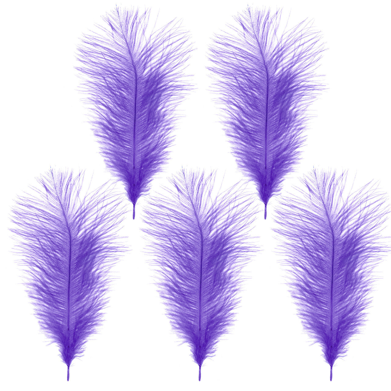 35-40cm Loose Ostrich Feathers, 5pcs - Lilac