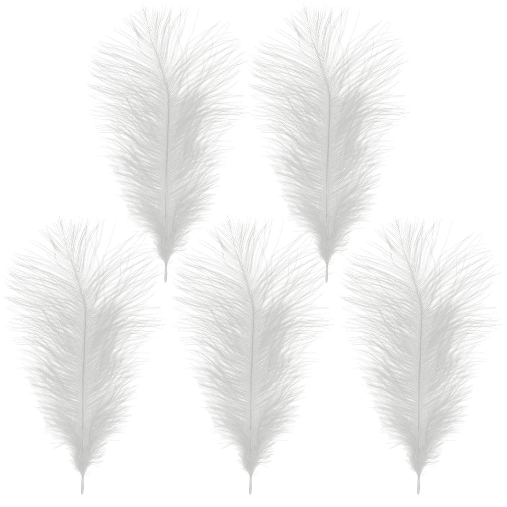 35-40cm Loose Ostrich Feathers, 5pcs - White
