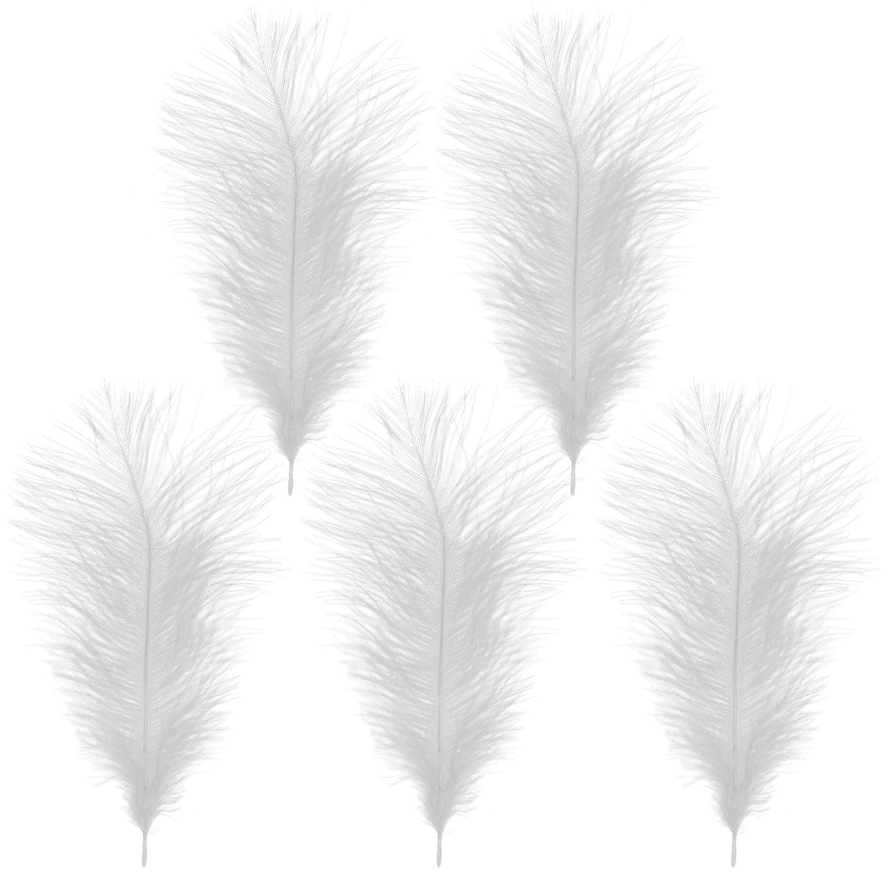 35-40cm Loose Ostrich Feathers, 5pcs - White