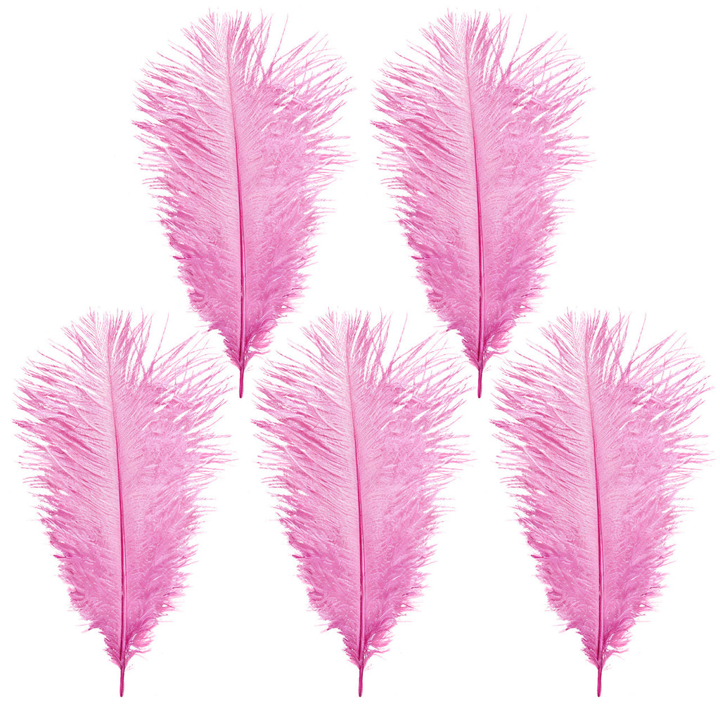 35-40cm Loose Ostrich Feathers, 5pcs - Baby Pink