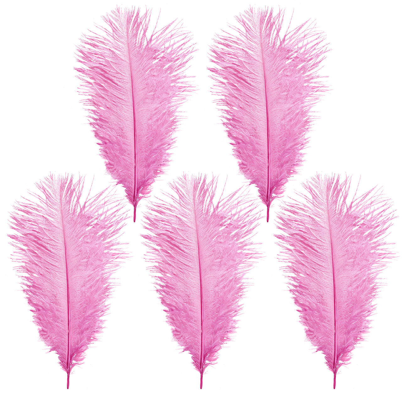 35-40cm Loose Ostrich Feathers, 5pcs - Baby Pink