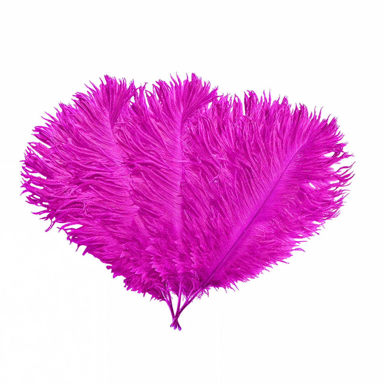 35-40cm Loose Ostrich Feathers, 5pcs - Hot Pink