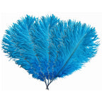 35-40cm Loose Ostrich Feathers, 5pcs - Turquoise