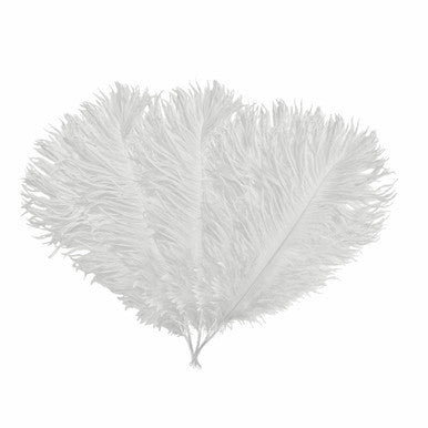 35-40cm Loose Ostrich Feathers, 5pcs - White