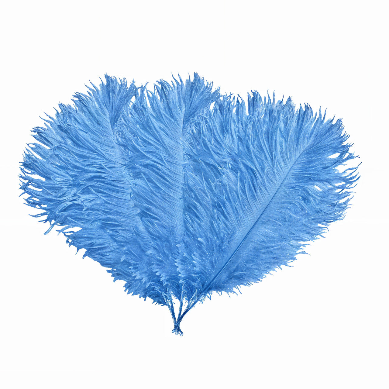 35-40cm Loose Ostrich Feathers, 5pcs - Baby Blue