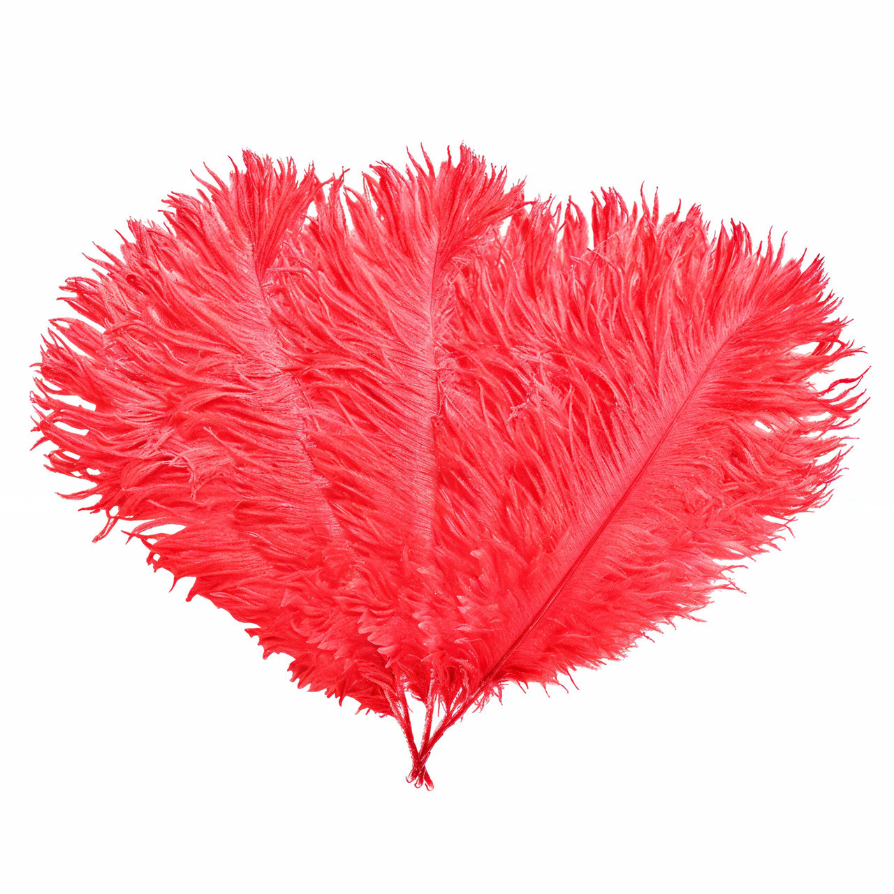 35-40cm Loose Ostrich Feathers, 5pcs - Red