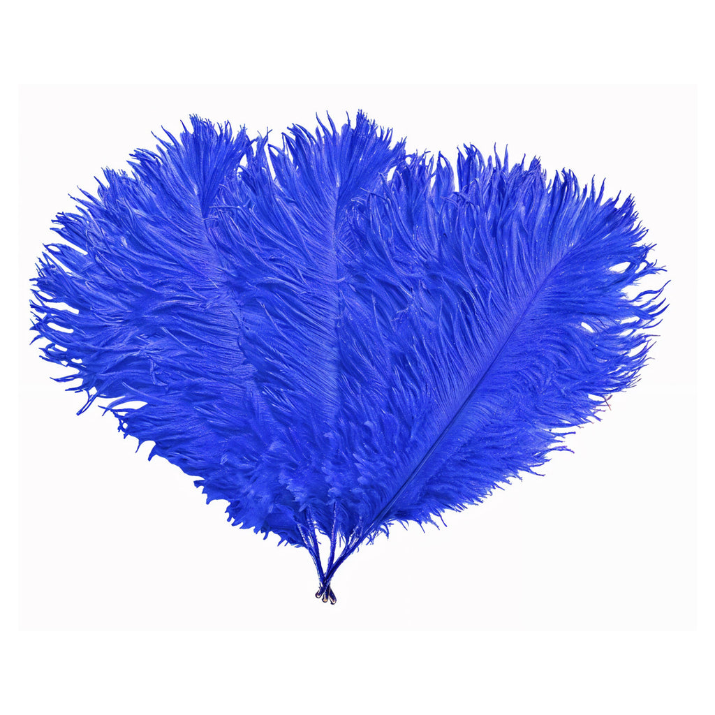 35-40cm Loose Ostrich Feathers, 5pcs - Royal Blue