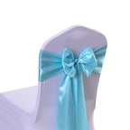 Premium Satin Chair Sash - Aqua Blue - 18cm x 274cm