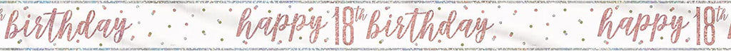 9ft Happy Birthday Banner - Rose Gold Glitz