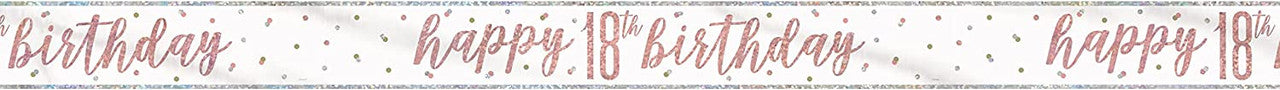 9ft Happy Birthday Banner - Rose Gold Glitz
