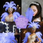 50-60cm Loose Ostrich Feathers, 5pcs - Royal Blue