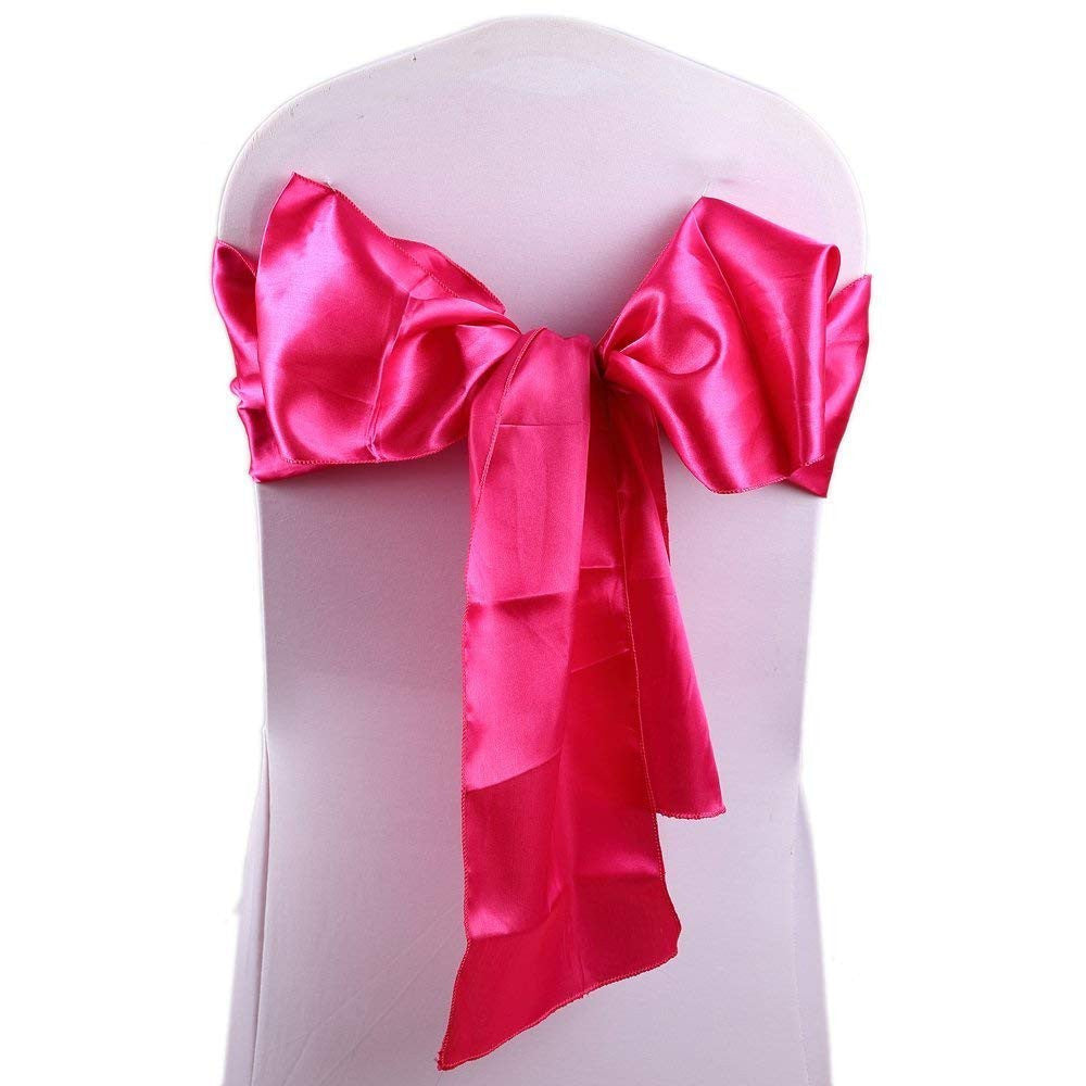 Premium Satin Chair Sash - Hot Pink - 18cm x 274cm