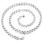Diamante Silver Chain Belt -1 Row - 8mm