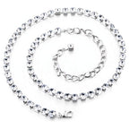 Diamante Silver Chain Belt -1 Row - 8mm