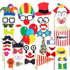 Circus Themed Photo Booth Cardboard Party Props - 36pc