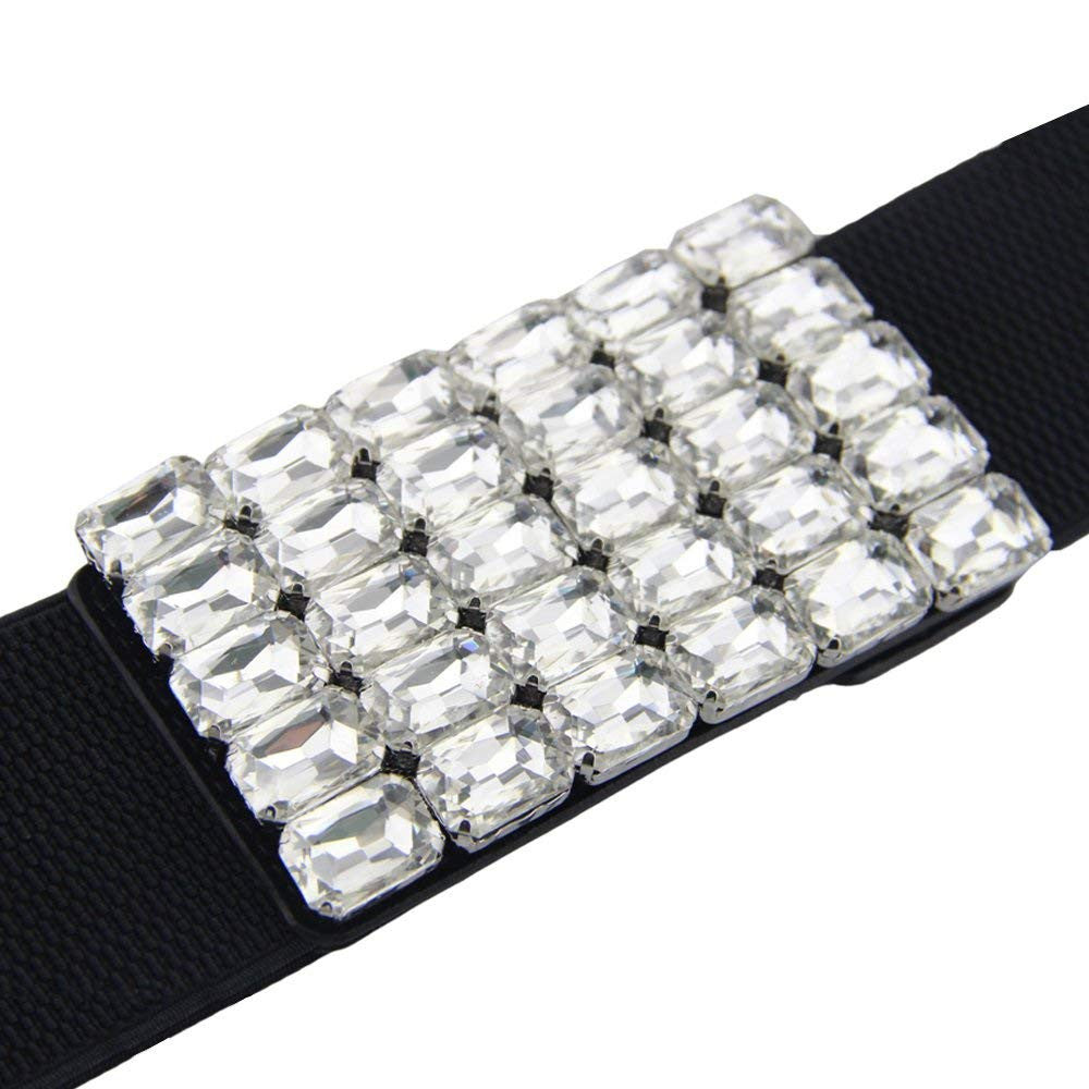 Elasticated Belt with Rectangle Motif