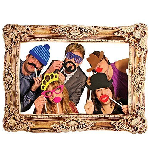 Gold Cardboard Photo Frame + Props (24pcs)