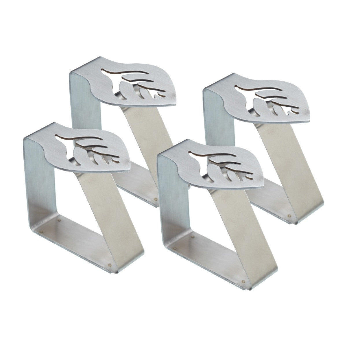 Stainless Steel Leaf Design Tablecloth Clips - 4pcs