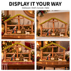Wood Nativity Stable - Large