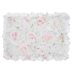 Hydrangea Artificial Flower Wall Panel 60cm x 40cm - White, Green, Pink & Velvet Rose x 12