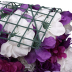 Hydrangea Artificial Flower Wall Panel 60cm x 40cm - Dark Purple & White