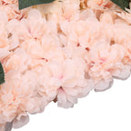 Hydrangea Artificial Flower Wall Panel 60cm x 40cm - Champagne with Leaves
