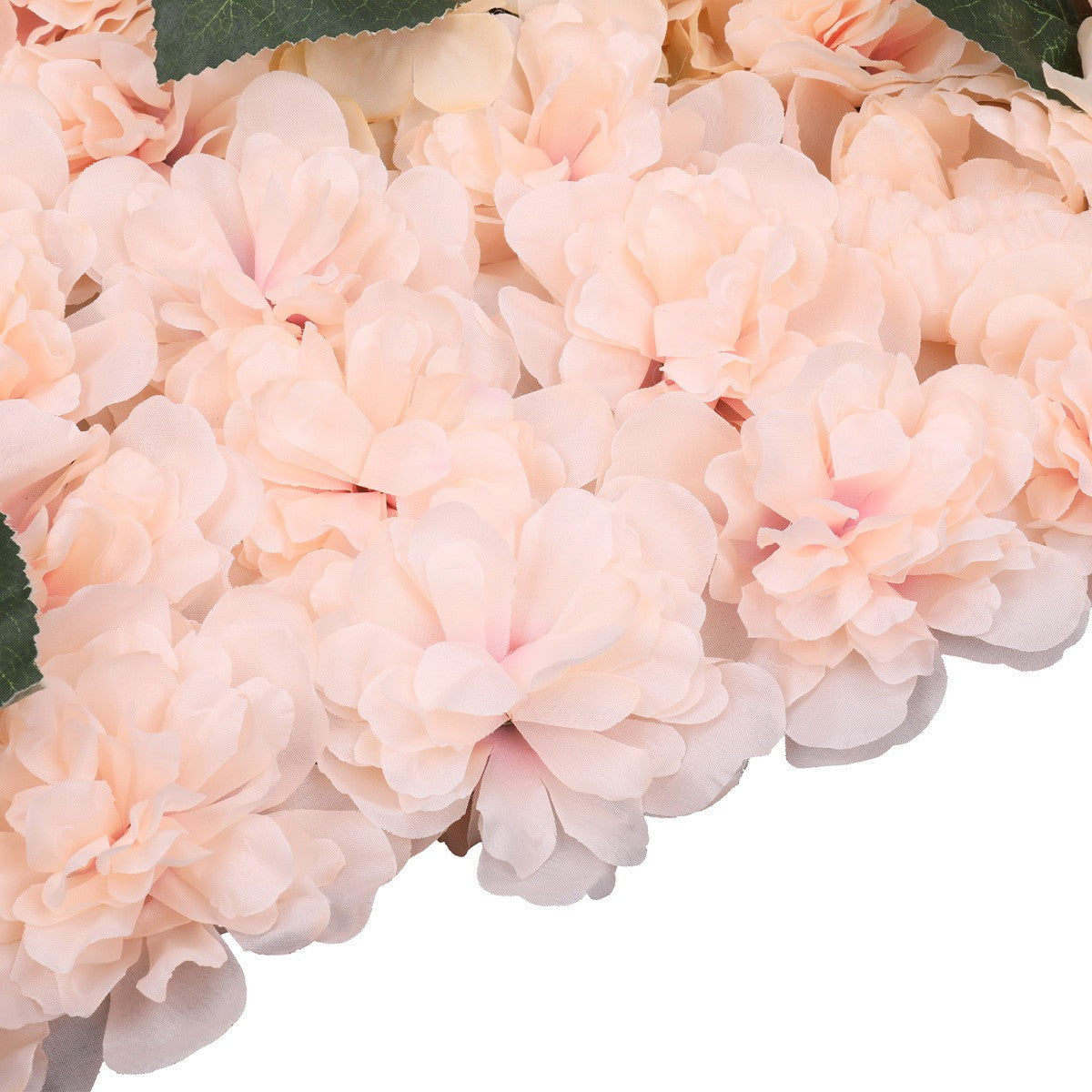 Hydrangea Artificial Flower Wall Panel 60cm x 40cm - Champagne with Leaves