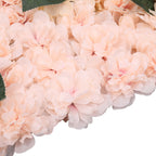 Hydrangea Artificial Flower Wall Panel 60cm x 40cm - Champagne with Leaves x 12