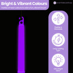 6" Premium Neon Glow Sticks (Pack of 25) - Purple