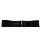 Black Elasticated Belt with Silver Buckle