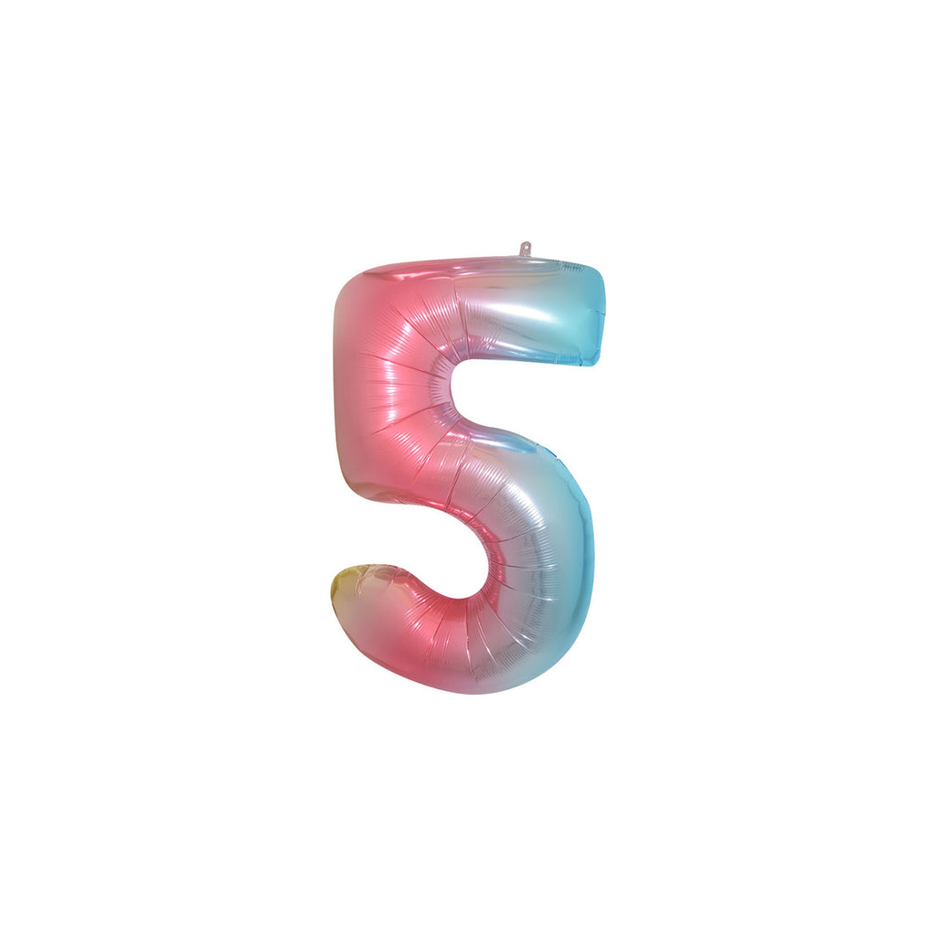 Large Foil Number Air-fill and Helium Balloons (0-9) - Rainbow
