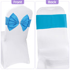 Spandex Chair Band with Large Bow - Turquoise