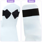 Spandex Chair Band with Large Bow - Black