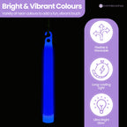 6" Premium Neon Glow Sticks (Pack of 25) - Blue