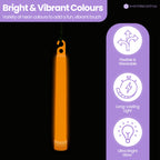 6" Premium Neon Glow Sticks (Pack of 25) - Orange