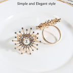 Diamante Pearl Napkin Rings – Rhinestone Festive Table Décor