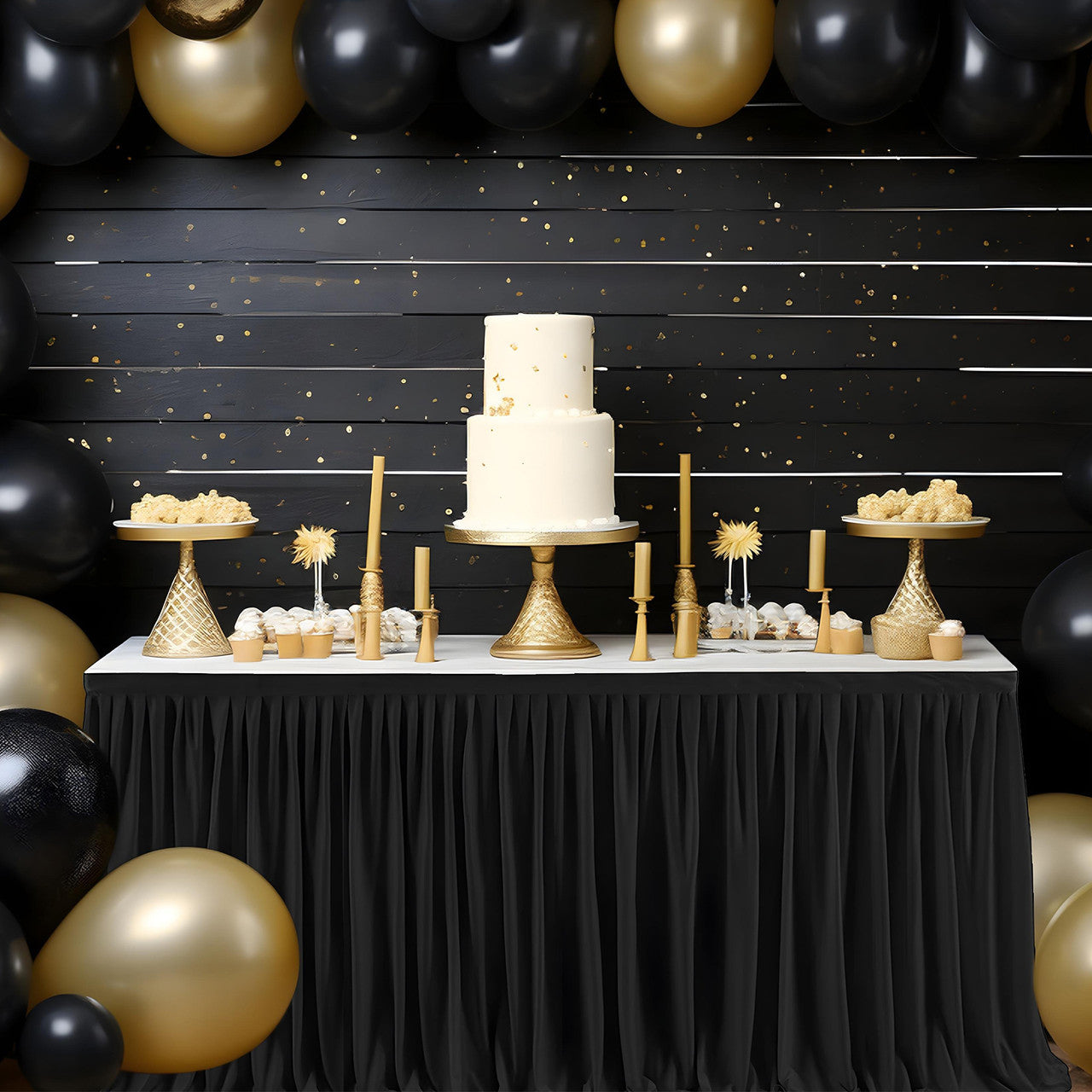 Polyester Table Skirt - Black